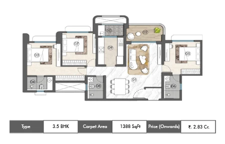 3 BHK-1716 SqFt